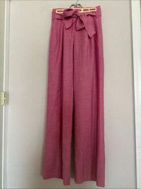 J. Crew Wide-Leg Paperbag Waist Pants in Rose Pink